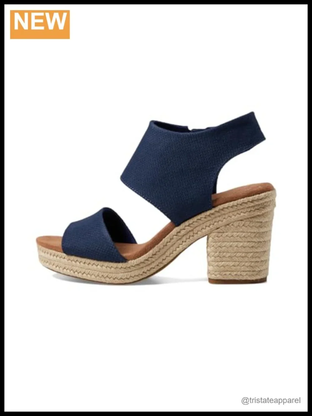 Platform Sandal Textile Upper Block Heel Ankle Strap Zip Casual